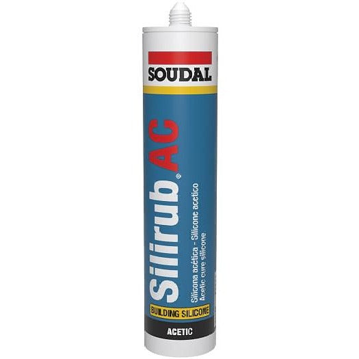 Silirub AC Sigillante siliconico acetico per costruzioni Soudal 300 ml Bianco